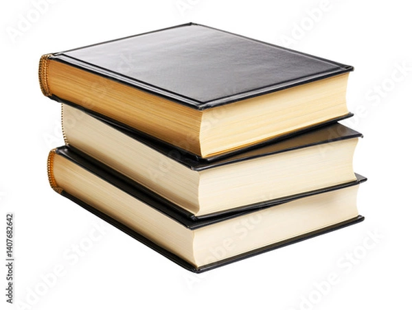 Fototapeta a stack of books with yellow pages