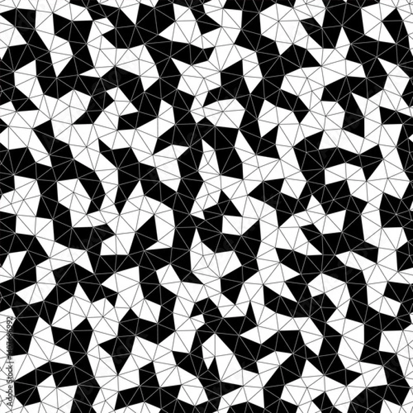 Fototapeta Abstract black and white pattern from triangles vector illustration