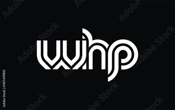 Fototapeta WHP Creative Unique Modern Letter Logo Design. Stylized logo featuring a unique letter design, presenting abstract minimalist aesthetics and modern appeal.