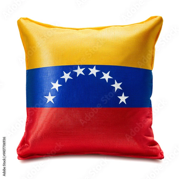Obraz ベネズエラの国旗のクッション。白背景。(Venezuela flag cushion on white background.)
