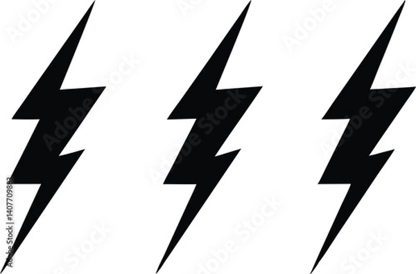 Fototapeta lightning bolt icon vector, Bolt, power, thunder, charge, storm symbol