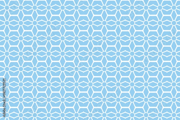 Fototapeta Blue Geometric Pattern – Minimal Vector Seamless Backgrou