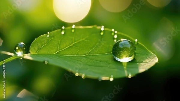 Fototapeta green round leaf