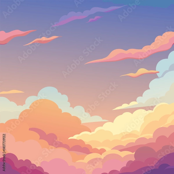 Obraz sunset sky and clouds