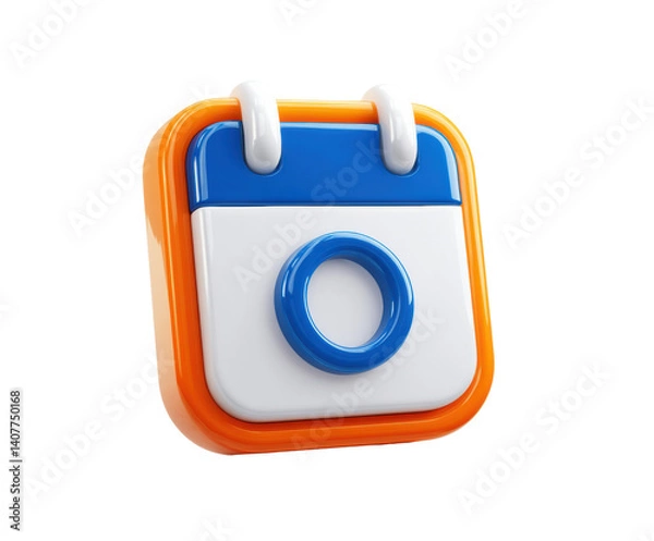 Fototapeta Colorful calendar icon for event planning and reminders on a transparent background, cut out