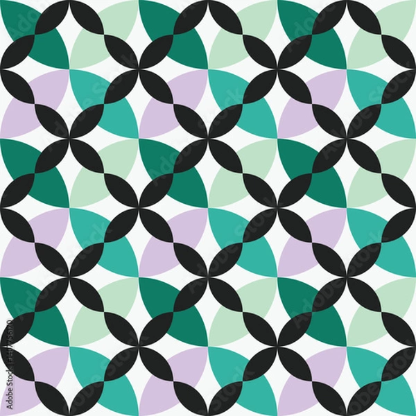 Fototapeta Modern Geometric Vector Seamless Pattern Digital Paper – Abstract Minimalist Background Design, Repeating Lines and Shapes, Contemporary Printable Texture for Scrapbooking, Web Design, Fabric, Package