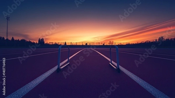 Fototapeta A sharp silhouette of a hurdle