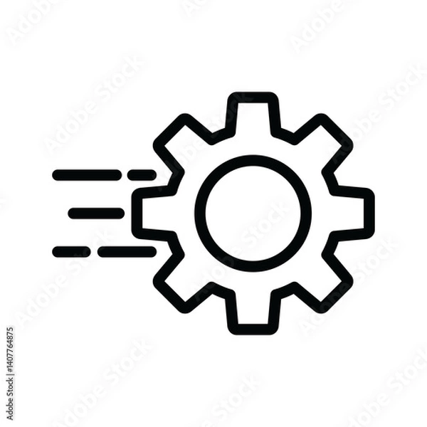 Fototapeta Gear setting icon, containing Cog wheel isolated on transparent background, icon for app or web site, gear PNG