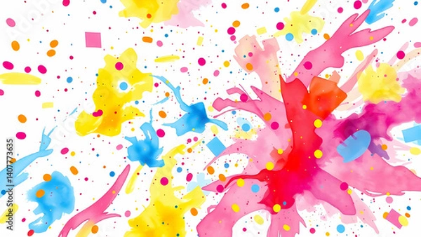 Fototapeta Vibrant Watercolor Explosion: Colorful Abstract Background for Design