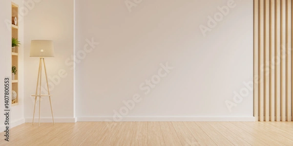 Obraz Empty living room minimal,Modern Scandinavian and minimalist living room interior- 3D rendering