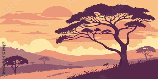 Obraz sunset in the mountains