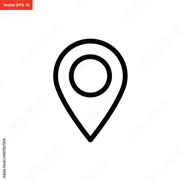 Fototapeta line art pin location icon