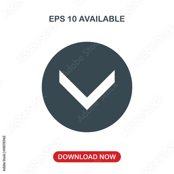Obraz Down arrow icon vector