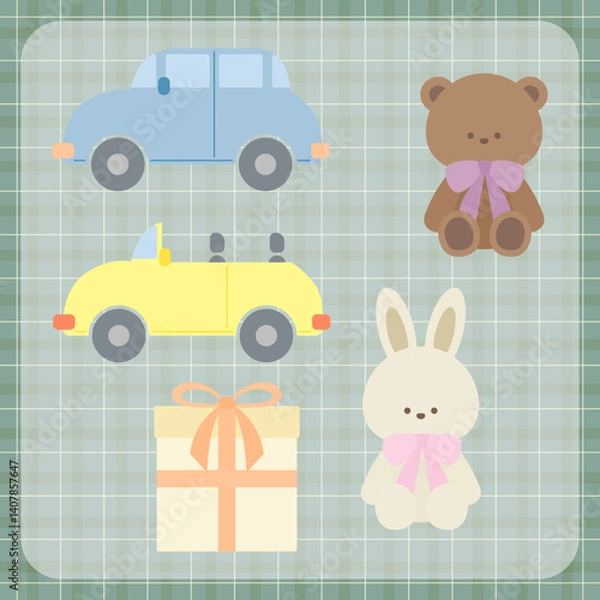 Obraz 장난감 일러스트 모음