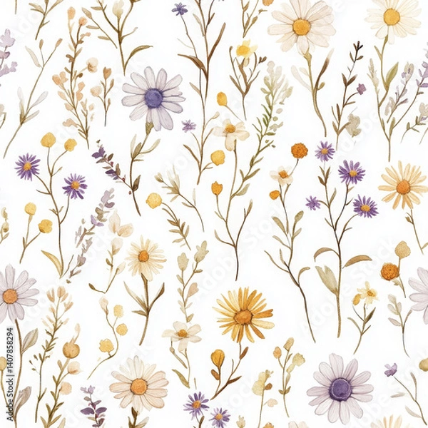 Obraz Floral pattern presents calming, beautiful display of wild flowers