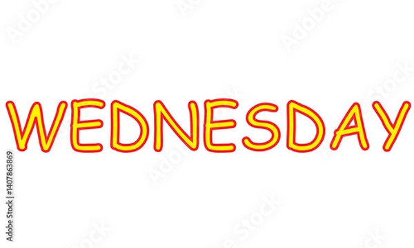 Fototapeta Wednesday - colorful midweek day vector art