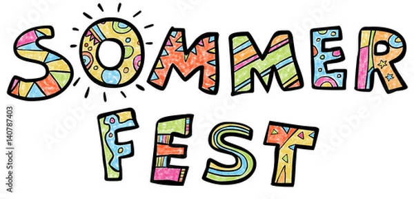 Obraz Kolorowy napis "SOMMERFEST" / wektor gratis