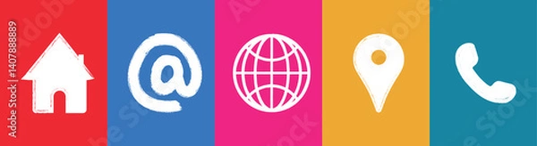Fototapeta Web icon sign and paintbrush. Vector At Symbol