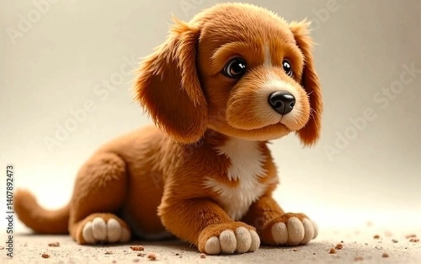 Obraz puppy with ball