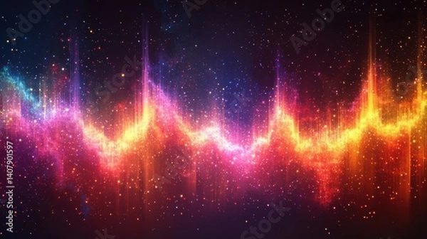 Fototapeta colorful sound wave vector background,audio spectrum for music or voice design element,stock photo