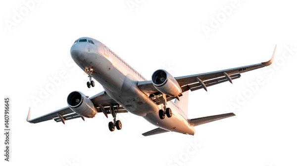 Obraz Soaring High: A passenger plane takes flight, symbolizing travel, adventure, and the global reach of air transport. Capture the majesty of aviation, with a focus on movement and aspiration.