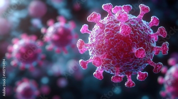 Fototapeta epstein barr dna herpes virus infecting a b lymphocyte electron micrograph ebv herpesvirus 4 cell can cause infectious mononucleosis disease human health virology science medical 3d illustration