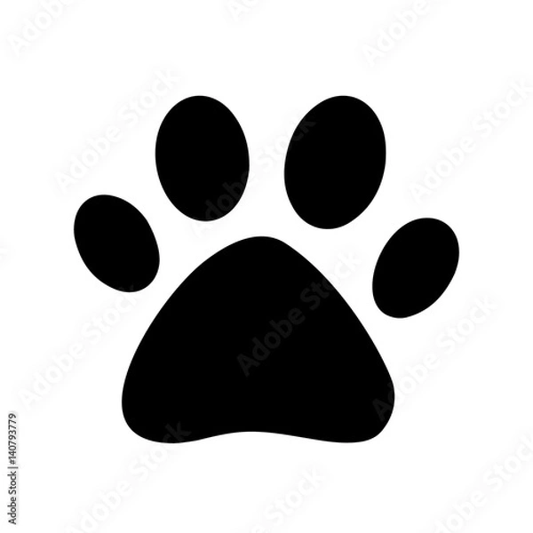 Obraz Paw print icon logo, vector