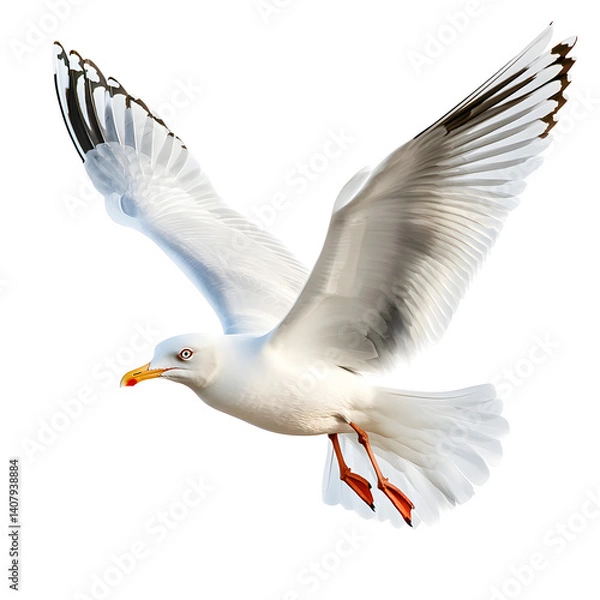 Fototapeta Bird-Inspired Objects and Wildlife Isolated on White Background