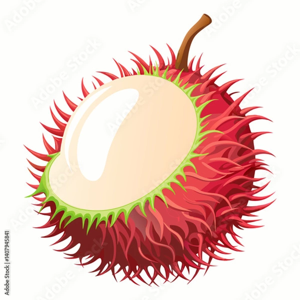 Obraz rambutan fruit vector icon