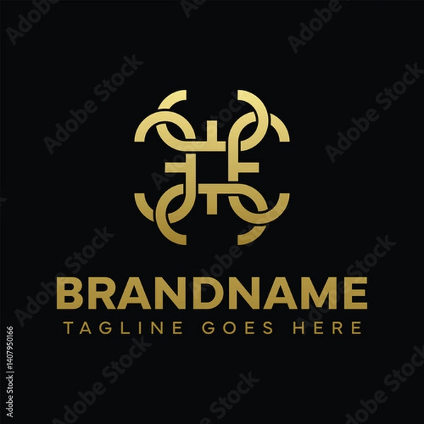 Fototapeta Letters EEEE Ornament Logo, symbolizing elegance, harmony, and creativity