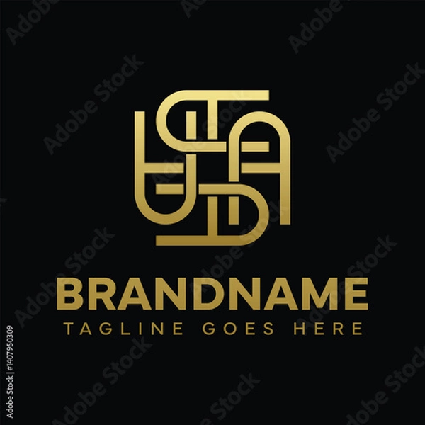 Fototapeta Letters AAAA Ornament Logo, symbolizing elegance, harmony, and creativity