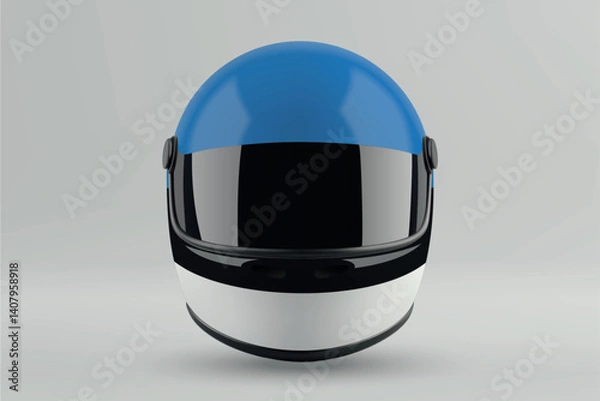 Fototapeta Front view of racing helmet featuring Estonia flag colors
