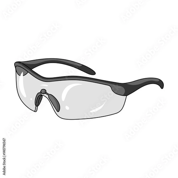 Obraz Protection for the eyes of cyclists from falling rocks.Cyclist outfit single icon in monochrome style vector symbol stock illustration.