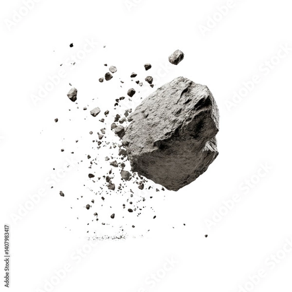 Fototapeta Crumbling Asteroid Dramatic Space Rock Disintegration