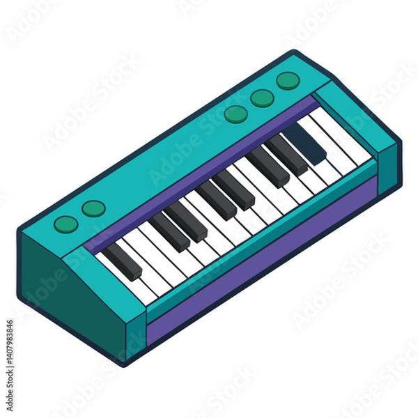 Obraz Synthesizer illustration flat vector design