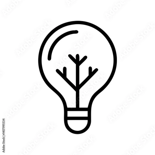 Fototapeta Tree icon with light bulb