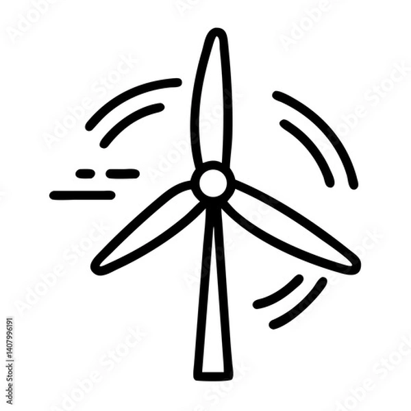 Fototapeta Windmill icon with blades