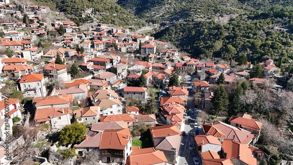 Obraz Aerial view of the picturesque village of Stemnitsa, Peloponnese, Greece