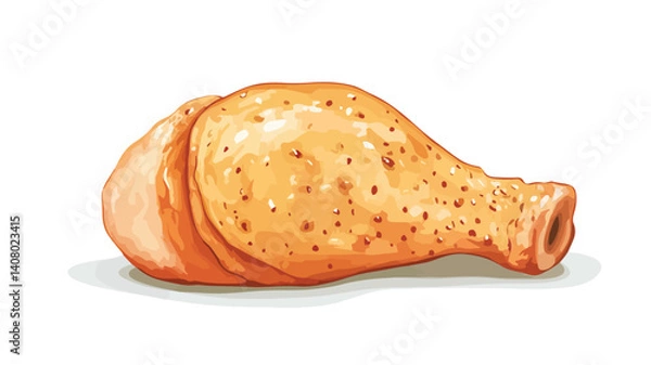 Obraz Professional Chicken Thigh Flat Vector Design on White Background