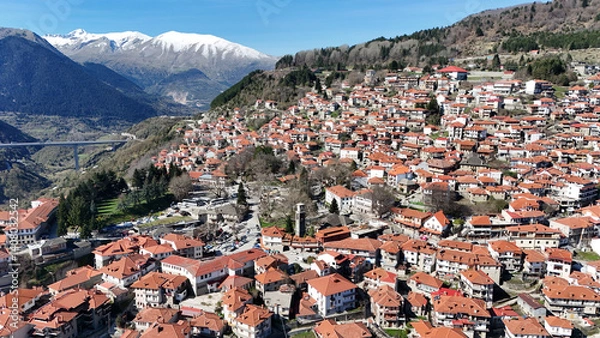 Obraz View of Metsovo town, Epirus, Greece