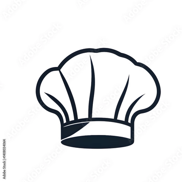 Fototapeta Modern design icon of a chef's hat symbolizing culinary arts isolated on a empty plain background