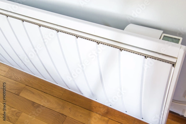 Obraz closeup of modern radiator with digital temperature