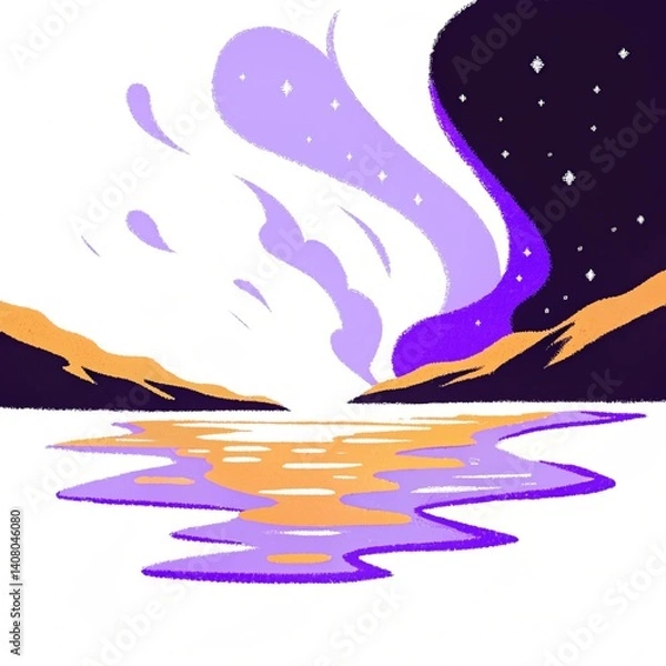 Fototapeta An Aurora view sky and sea