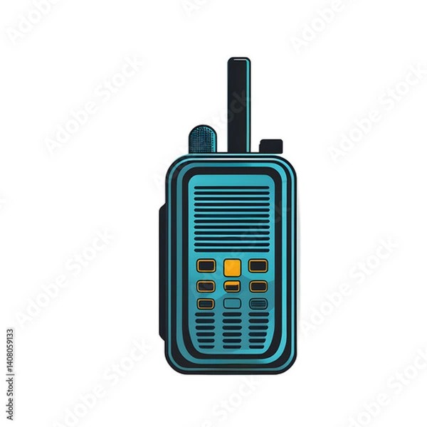 Obraz Modern design icon of a walkie-talkie symbolizing communication isolated on a empty plain background