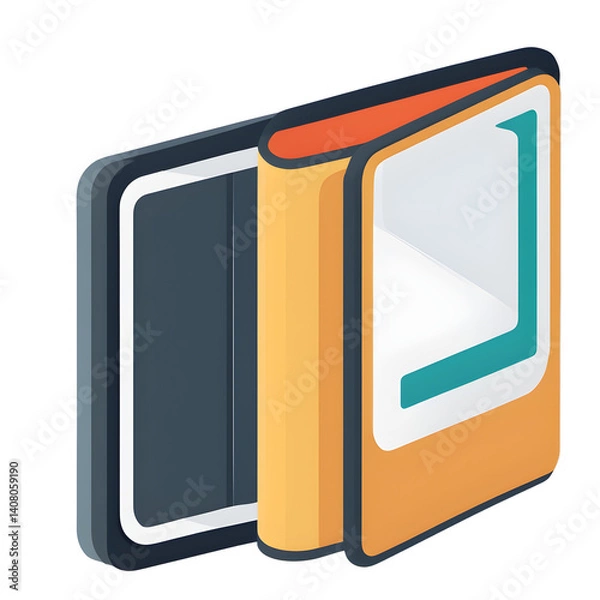 Fototapeta Modern design icon of a wallet symbolizing finance isolated on a empty plain background