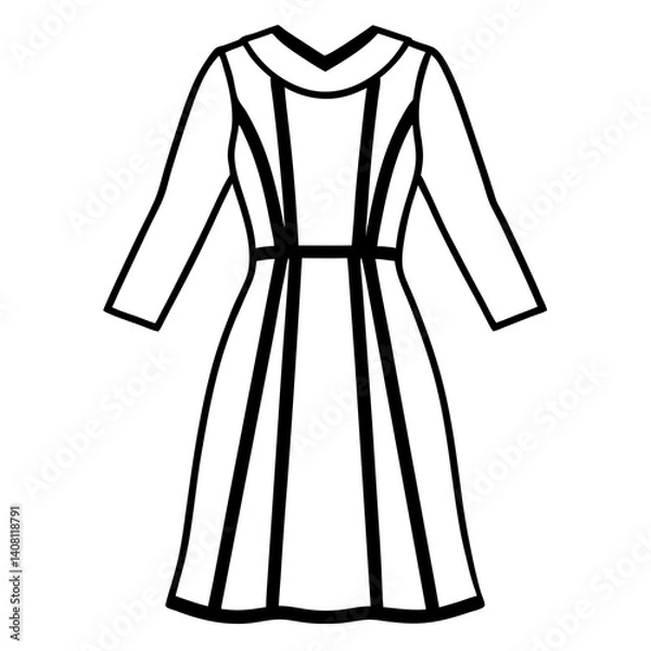Obraz Minimal Shift Dress Vector Illustration on White Background
