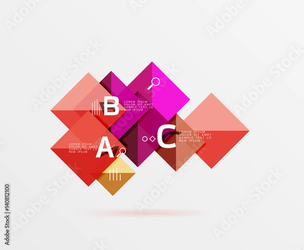 Fototapeta Square geometric abstract background