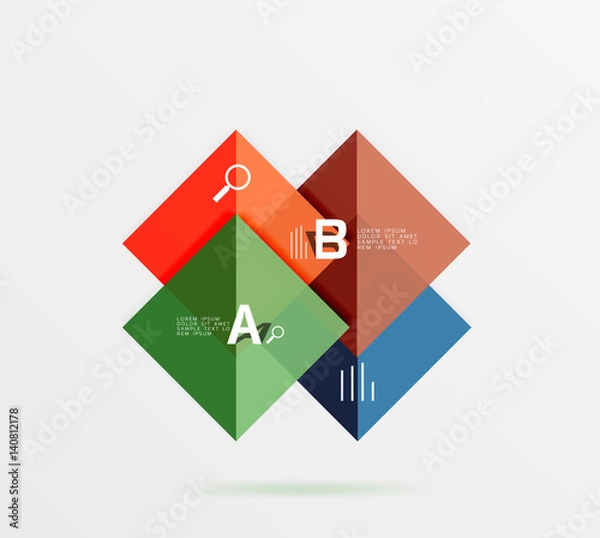 Fototapeta Square geometric abstract background