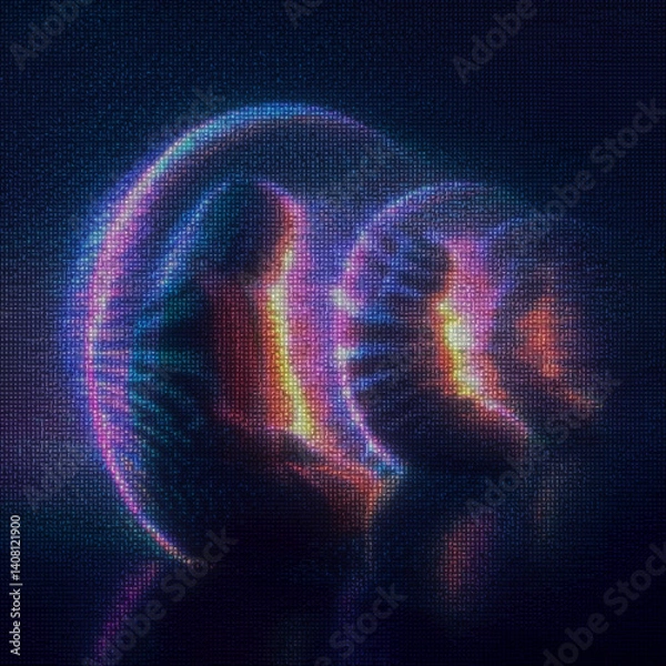 Fototapeta generative art. technologies of the virtual reality	