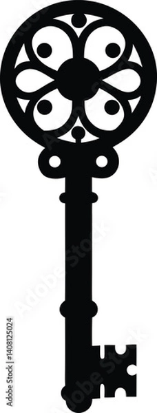 Fototapeta Key Silhouette Black Vector | Vintage Key Design